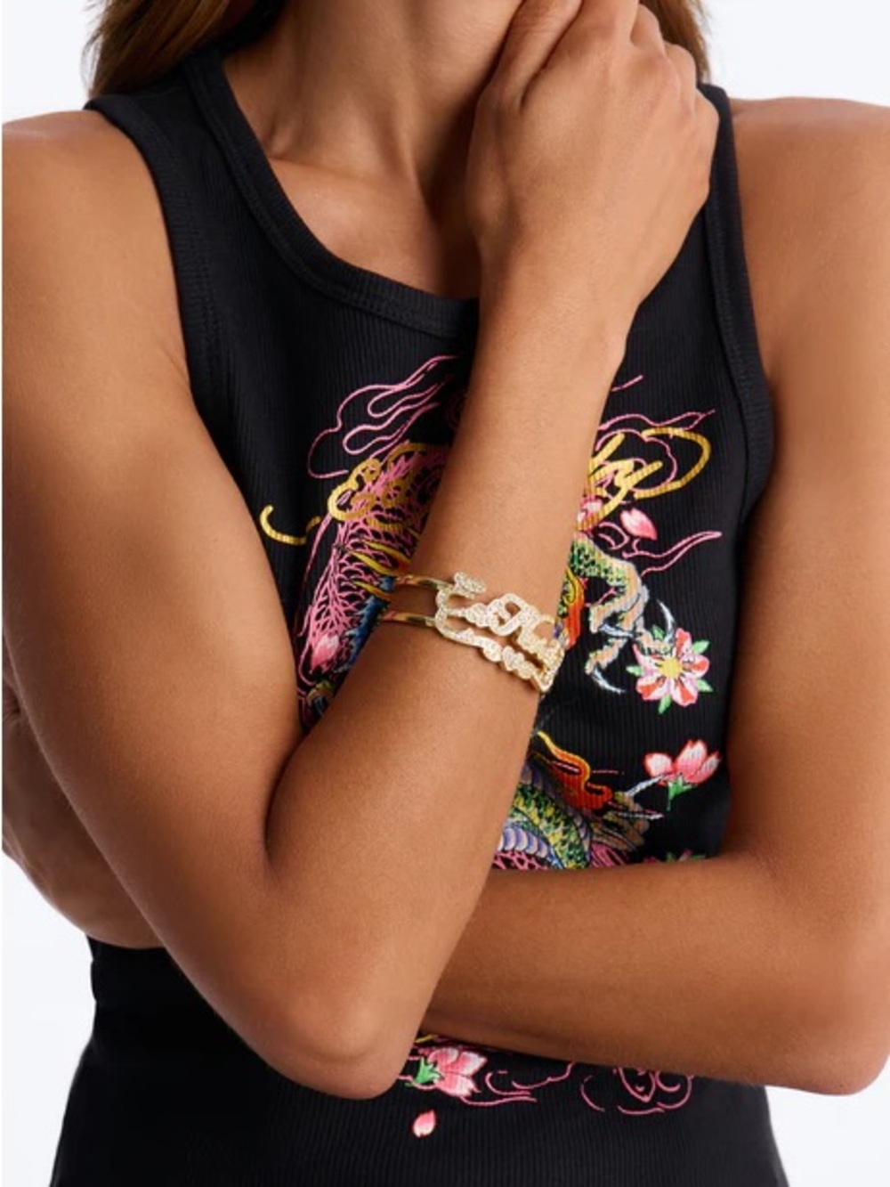 💲 NWT Ed Hardy Gold Rhinestone Bracelet